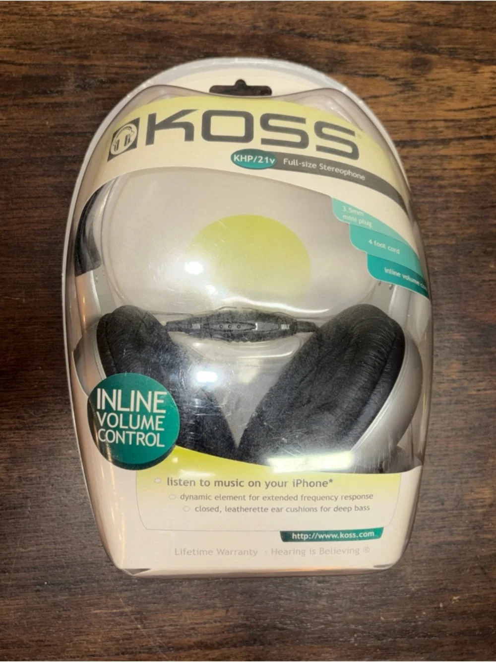 KHP/21v Over-Ear Headphones with Inline Volume Control - Black